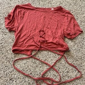 American Eagle Outfitters Red Short Sleeve Tee